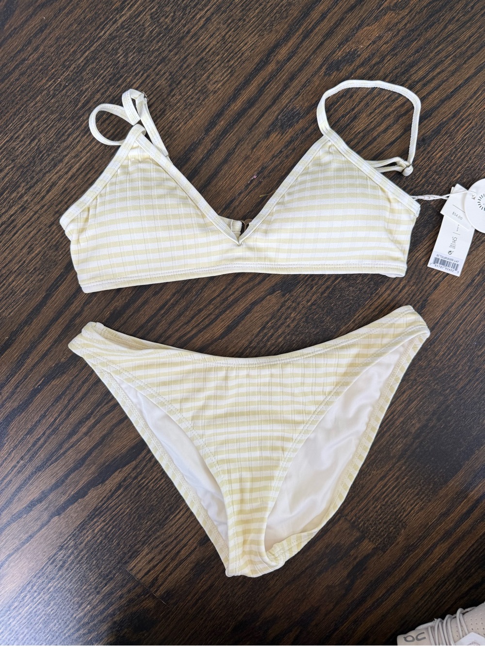 Rylee and Cru Cora Bikini Set Citron Stripe
